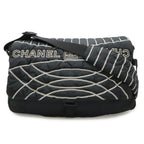 Chanel Sports Line Shoulder Bag Crossbody Nylon Black White