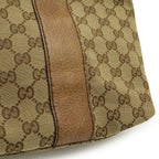 Gucci GG Canvas Bamboo Tote Shoulder Bag Braided Leather Beige Brown Silver — view 9