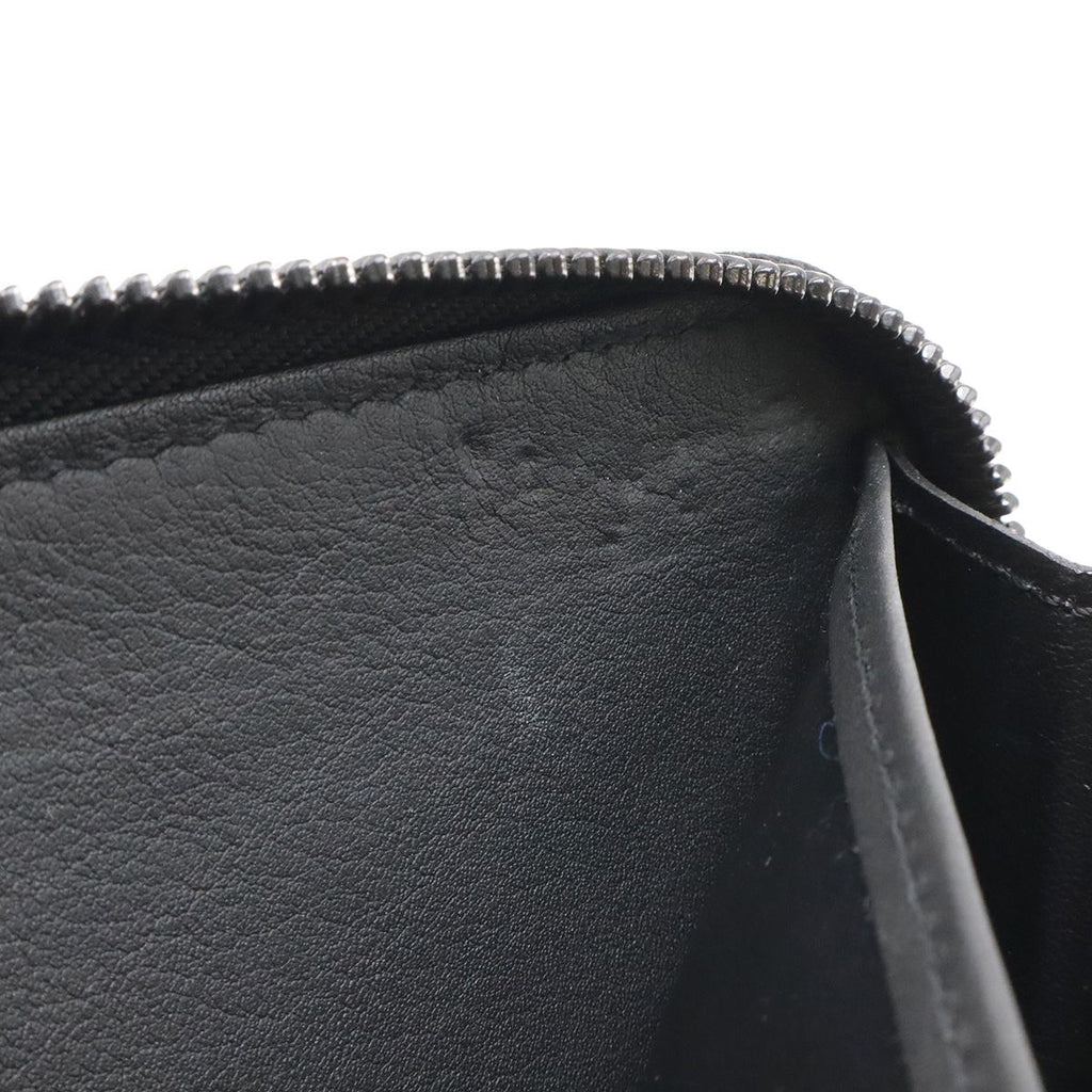 Louis Vuitton LV Aerogram Zippy Wallet L-shaped Zipper Gray Leather Noir Black — view 7