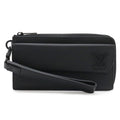 Louis Vuitton LV Aerogram Zippy Wallet L-shaped Zipper Gray Leather Noir Black