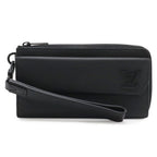 Louis Vuitton LV Aerogram Zippy Wallet L-shaped Zipper Gray Leather Noir Black