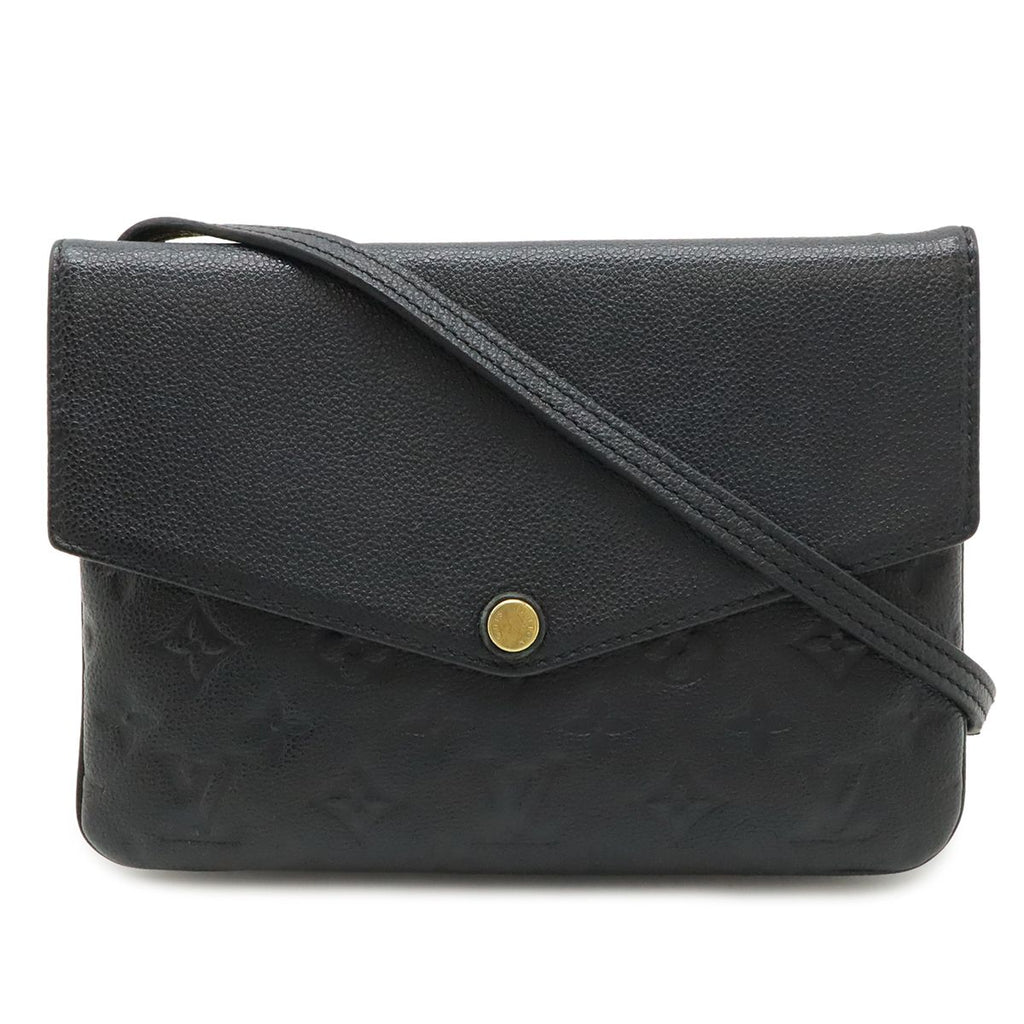 Louis Vuitton Monogram Empreinte Twice Shoulder Bag Pochette Crossbody Noir