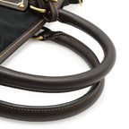 Prada Tote 2-Way Shoulder Bag Crossbody Nylon Leather Nero Black Brown Gold — view 4