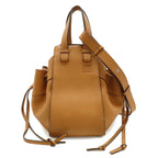 Loewe Hammock Drawstring Small 2-Way Shoulder Bag Leather Brown Silver