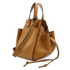 Loewe Hammock Drawstring Small 2-Way Shoulder Bag Leather Brown Silver — view 2