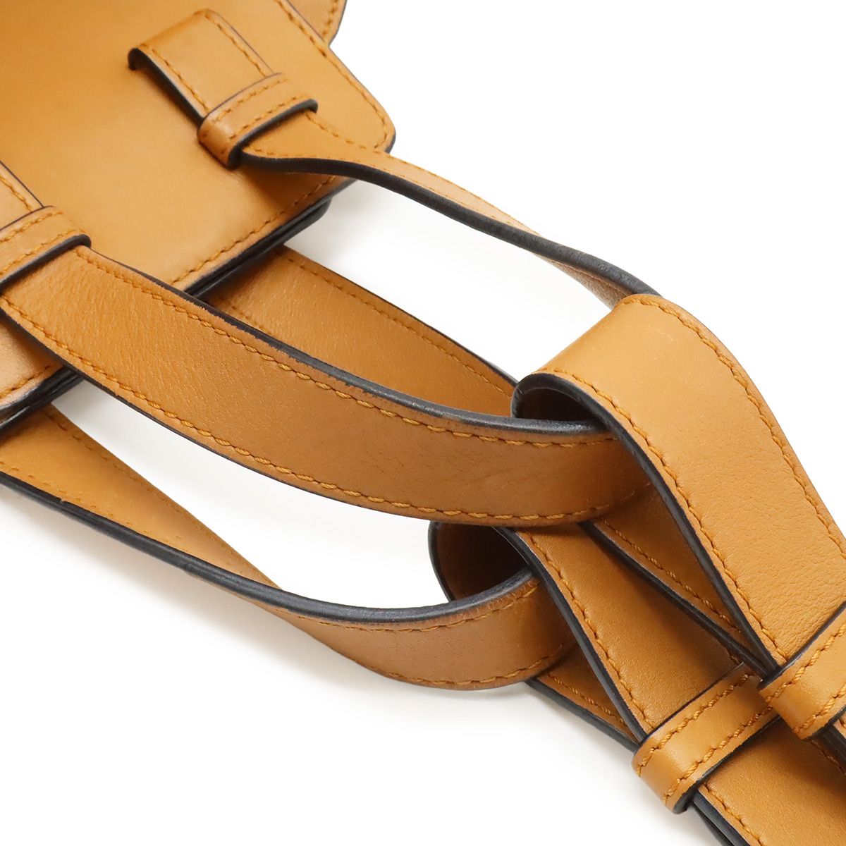 Loewe Hammock Drawstring Small 2-Way Shoulder Bag Leather Brown Silver — view 4
