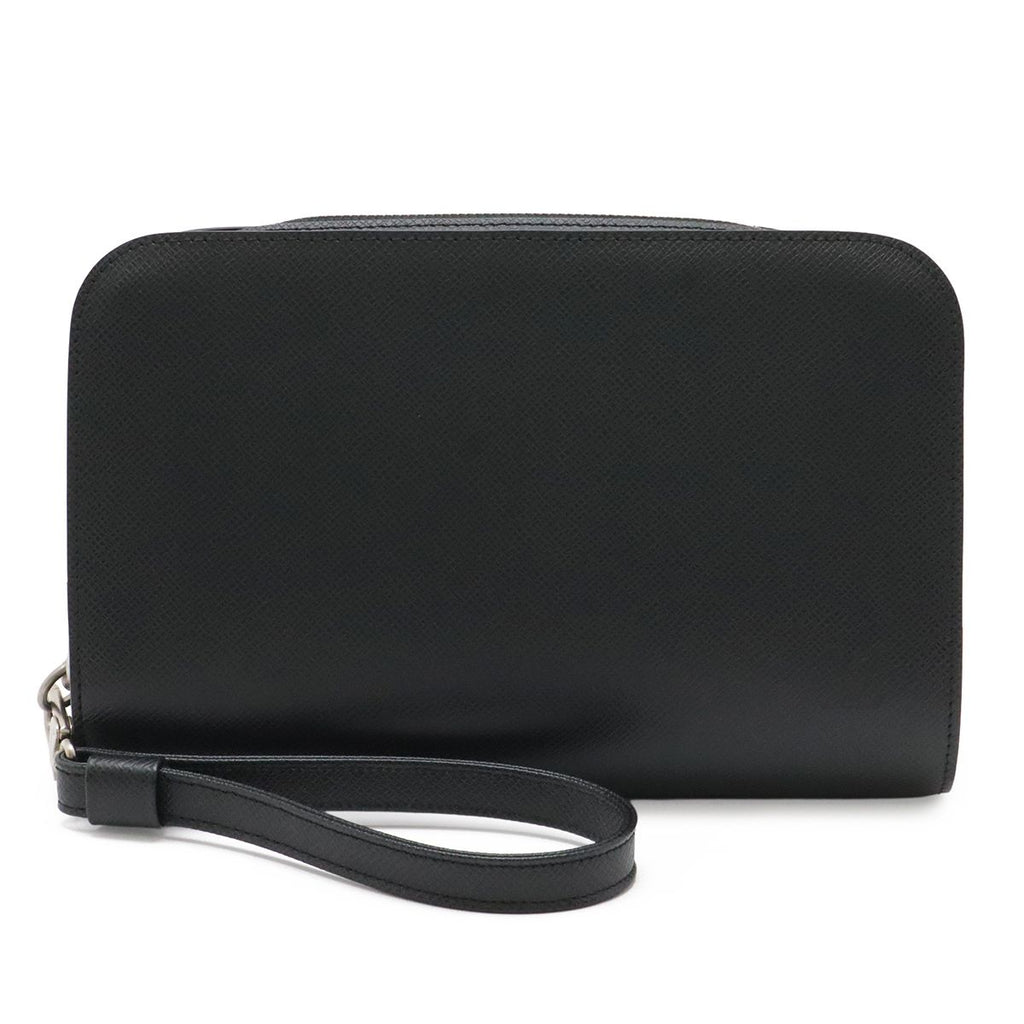 Louis Vuitton Taiga Baikal Clutch Handbag Ardoise Black