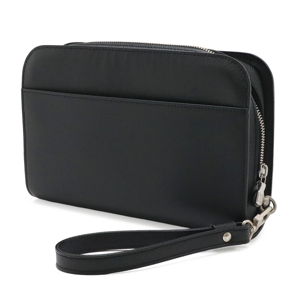 Louis Vuitton Taiga Baikal Clutch Handbag Ardoise Black — view 2