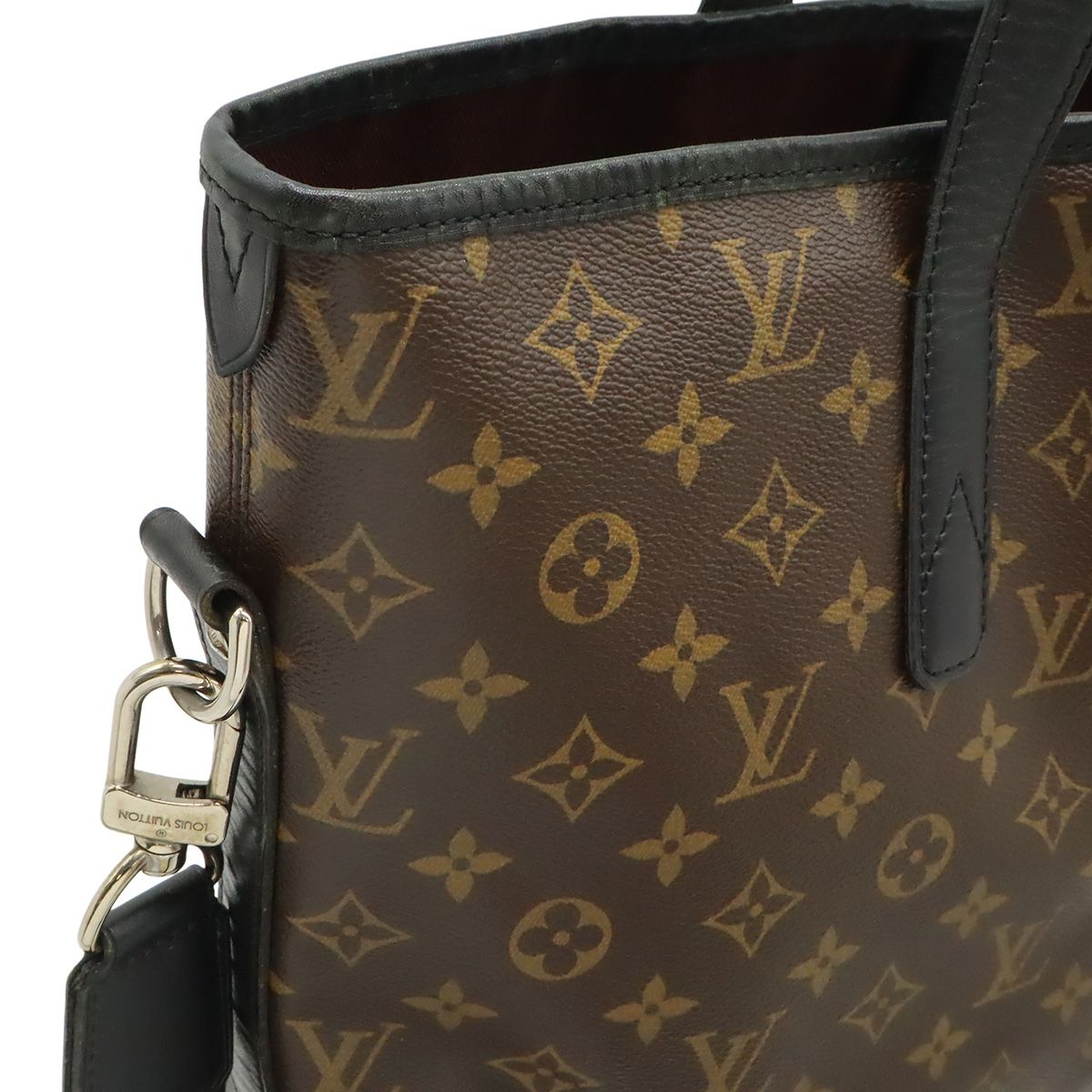 Louis Vuitton Monogram Macassar Davis Tote Large Shoulder Bag Brown — view 4
