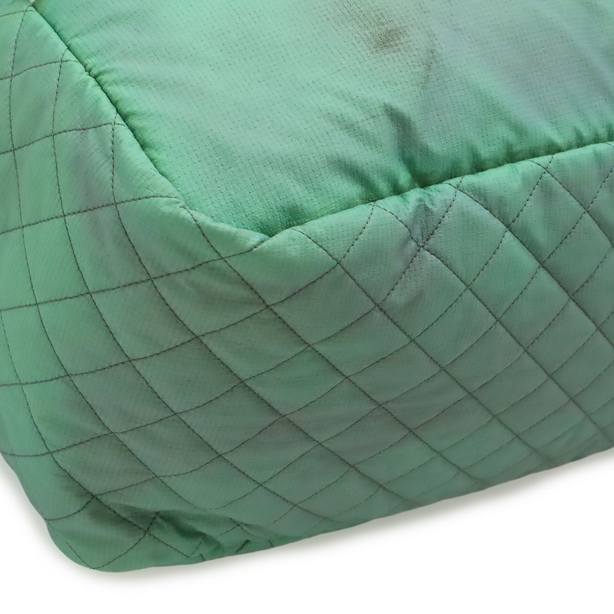 Chanel Sports Line Quilted Boston Bag 2-Way Crossbody Nylon Leather Green White — view 3