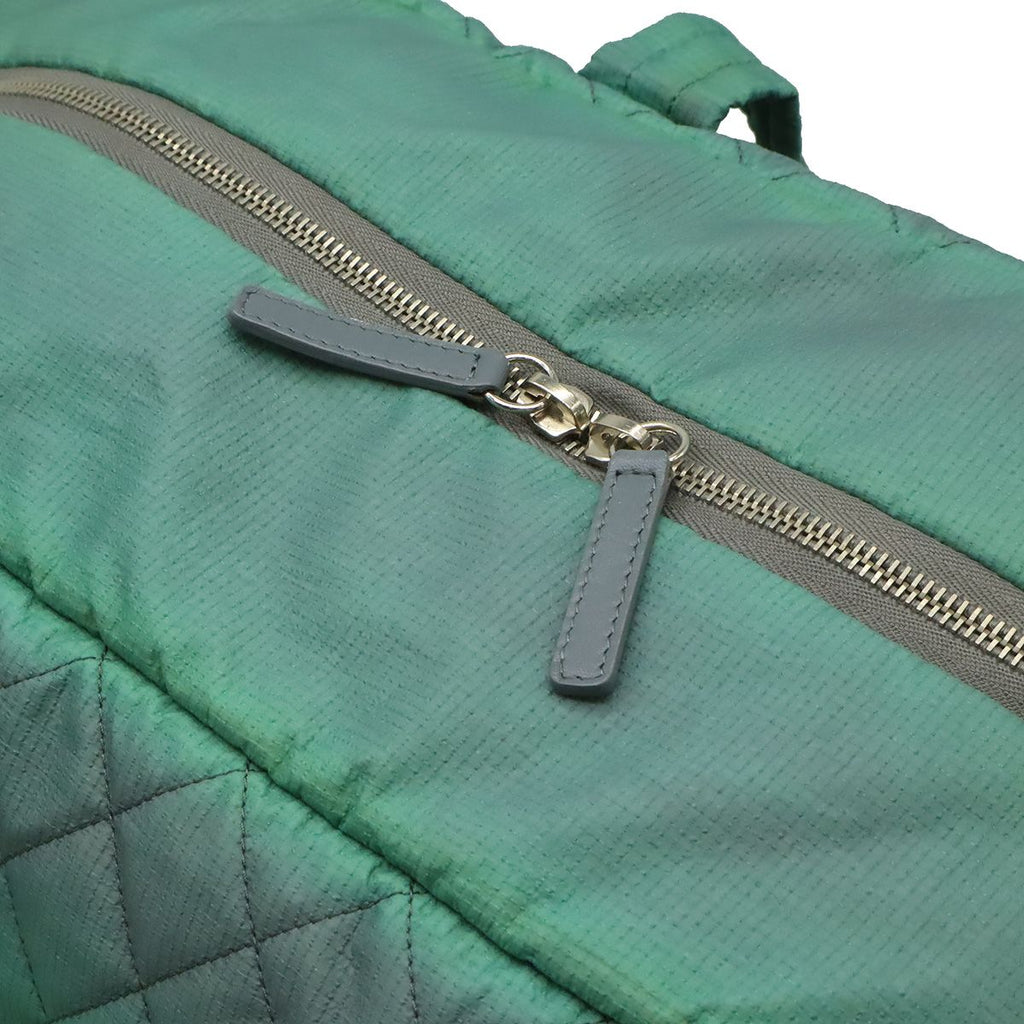Chanel Sports Line Quilted Boston Bag 2-Way Crossbody Nylon Leather Green White — view 6