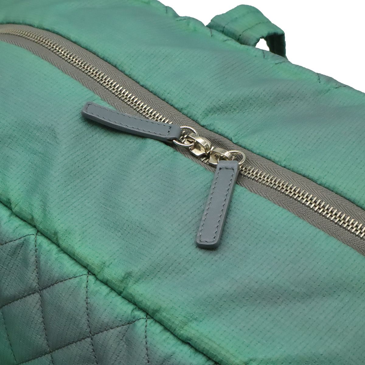 Chanel Sports Line Quilted Boston Bag 2-Way Crossbody Nylon Leather Green White — view 6