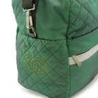 Chanel Sports Line Quilted Boston Bag 2-Way Crossbody Nylon Leather Green White — view 4