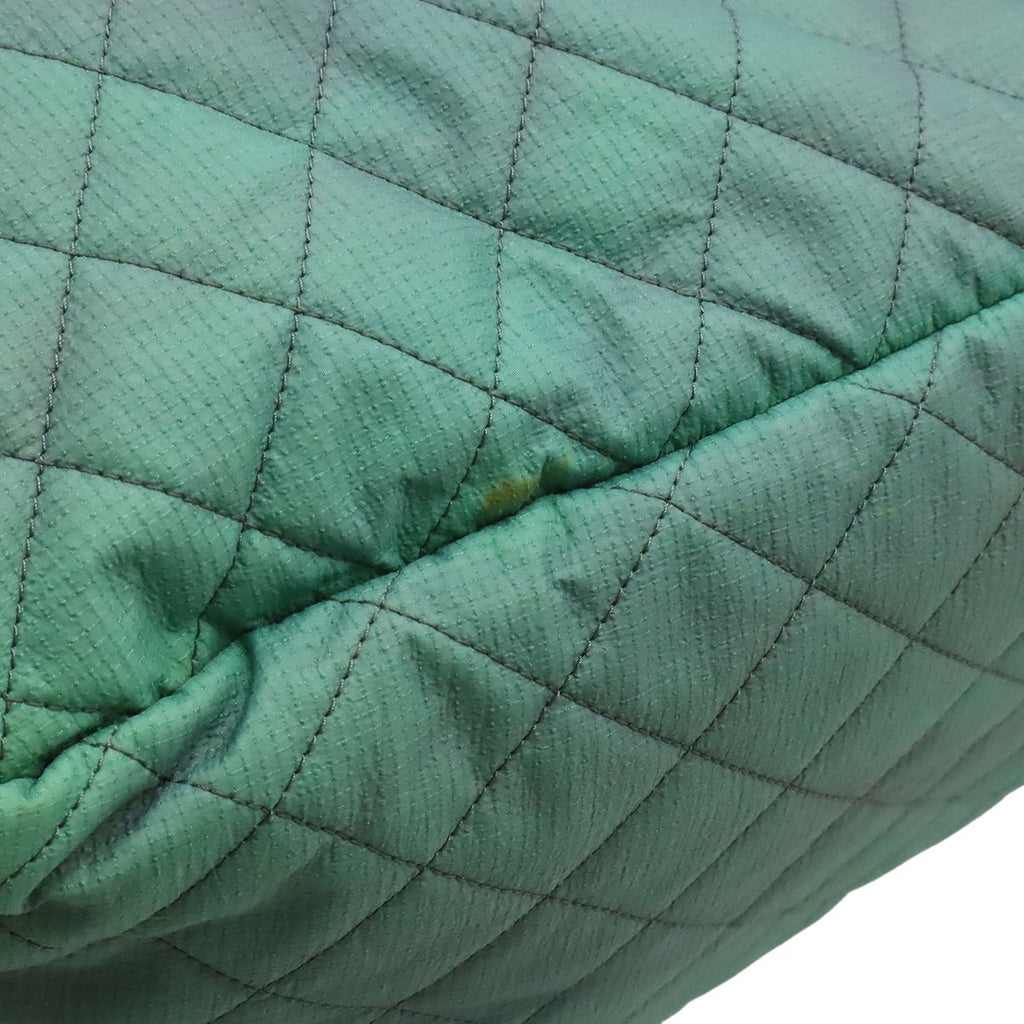 Chanel Sports Line Quilted Boston Bag 2-Way Crossbody Nylon Leather Green White — view 8