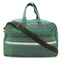 Chanel Sports Line Quilted Boston Bag 2-Way Crossbody Nylon Leather Green White