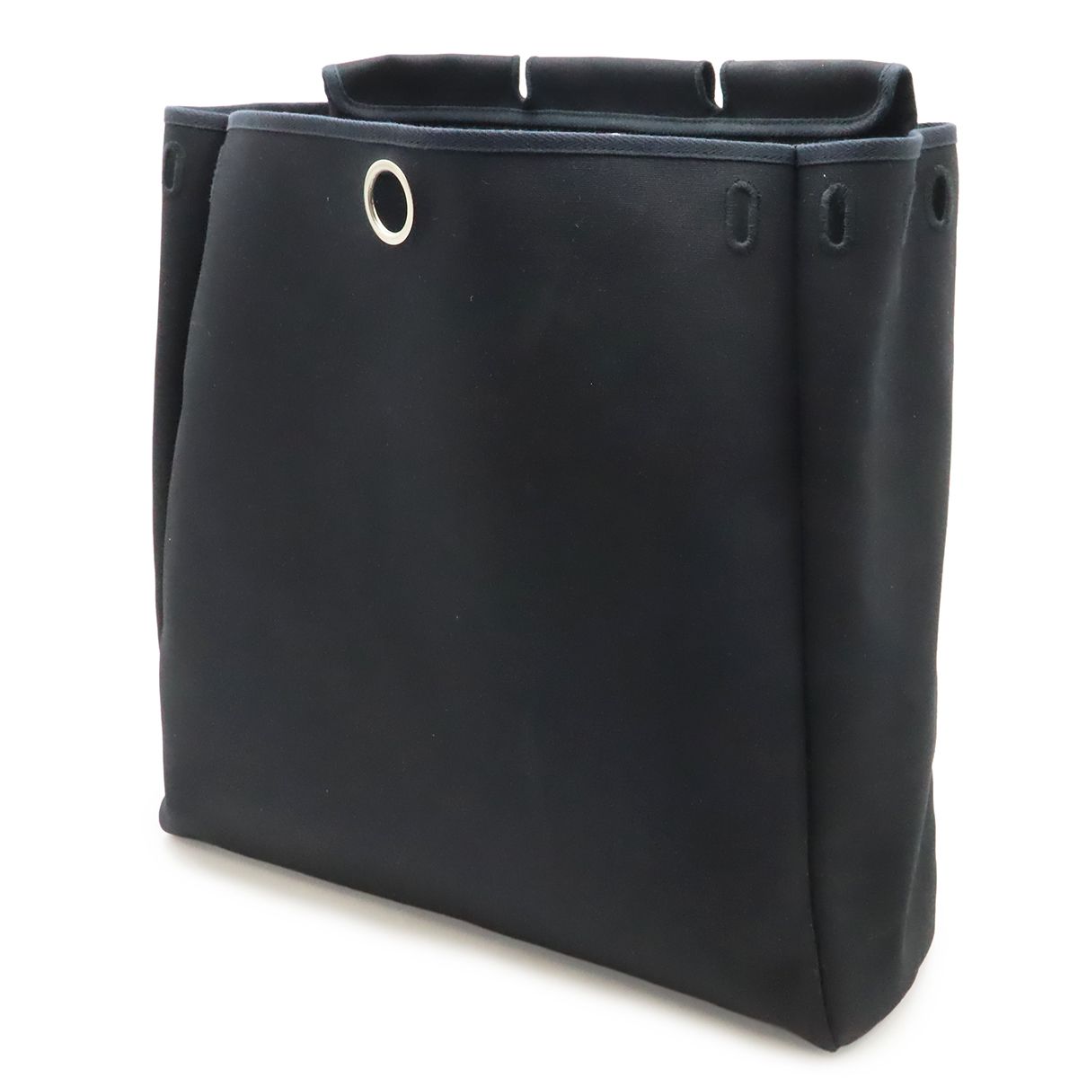 Hermes Herbag MM 2-Way Shoulder Bag Toile Officier Canvas Black — view 9