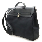 Hermes Herbag MM 2-Way Shoulder Bag Toile Officier Canvas Black — view 2