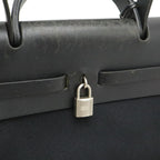 Hermes Herbag MM 2-Way Shoulder Bag Toile Officier Canvas Black — view 7