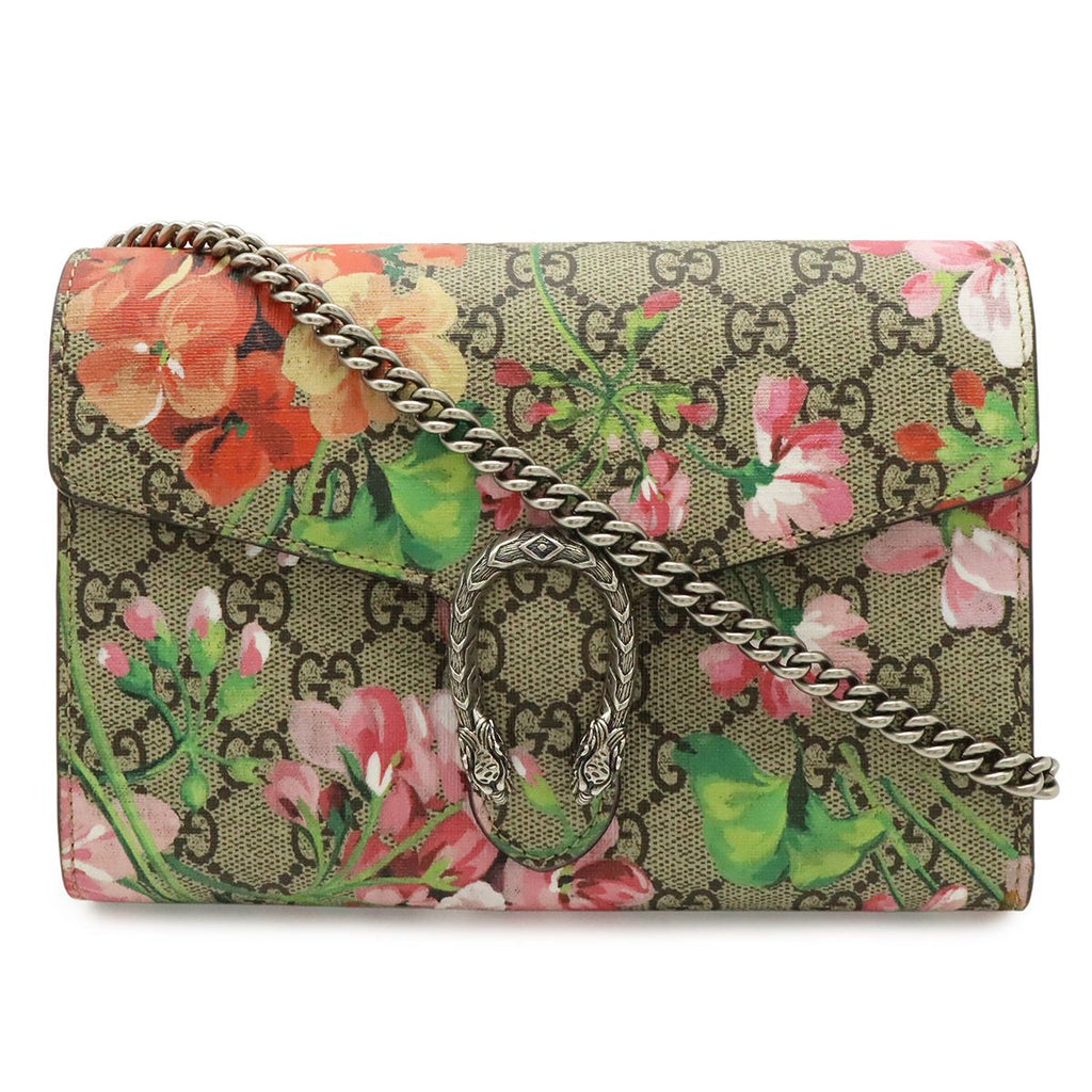 Gucci Dionysus GG Blue Musu Chain Wallet Shoulder Bag Pochette 2-Way Clutch