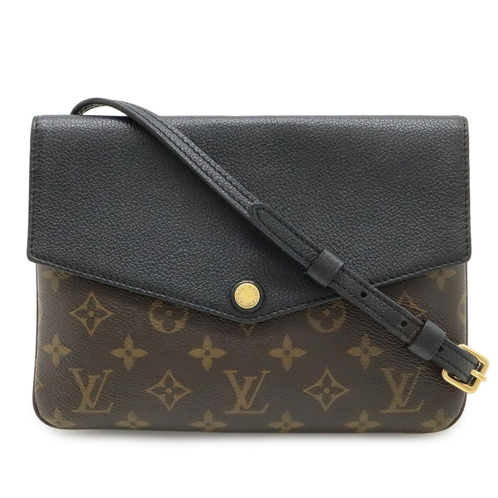 Louis Vuitton Monogram Twice Shoulder Bag Pochette Crossbody Noir Black