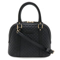 Gucci Micro Guccissima Mini Bag 2-Way Leather Black Gold