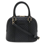 Gucci Micro Guccissima Mini Bag 2-Way Leather Black Gold