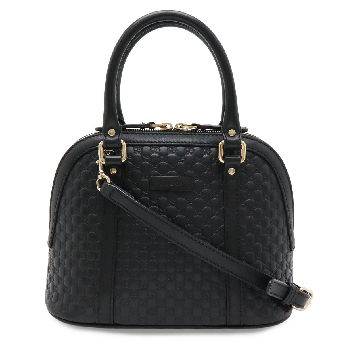 Gucci Micro Guccissima Mini Bag 2-Way Leather Black Gold