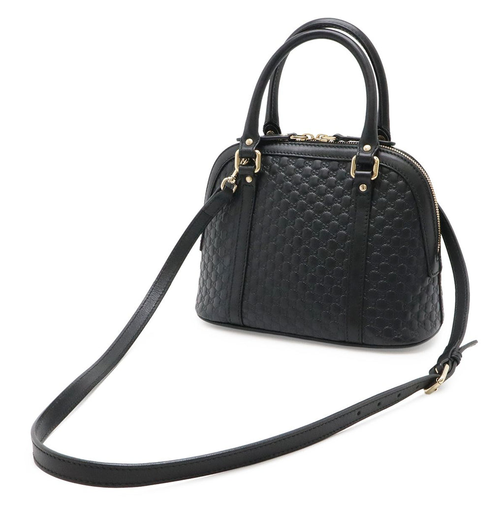 Gucci Micro Guccissima Mini Bag 2-Way Leather Black Gold — view 2