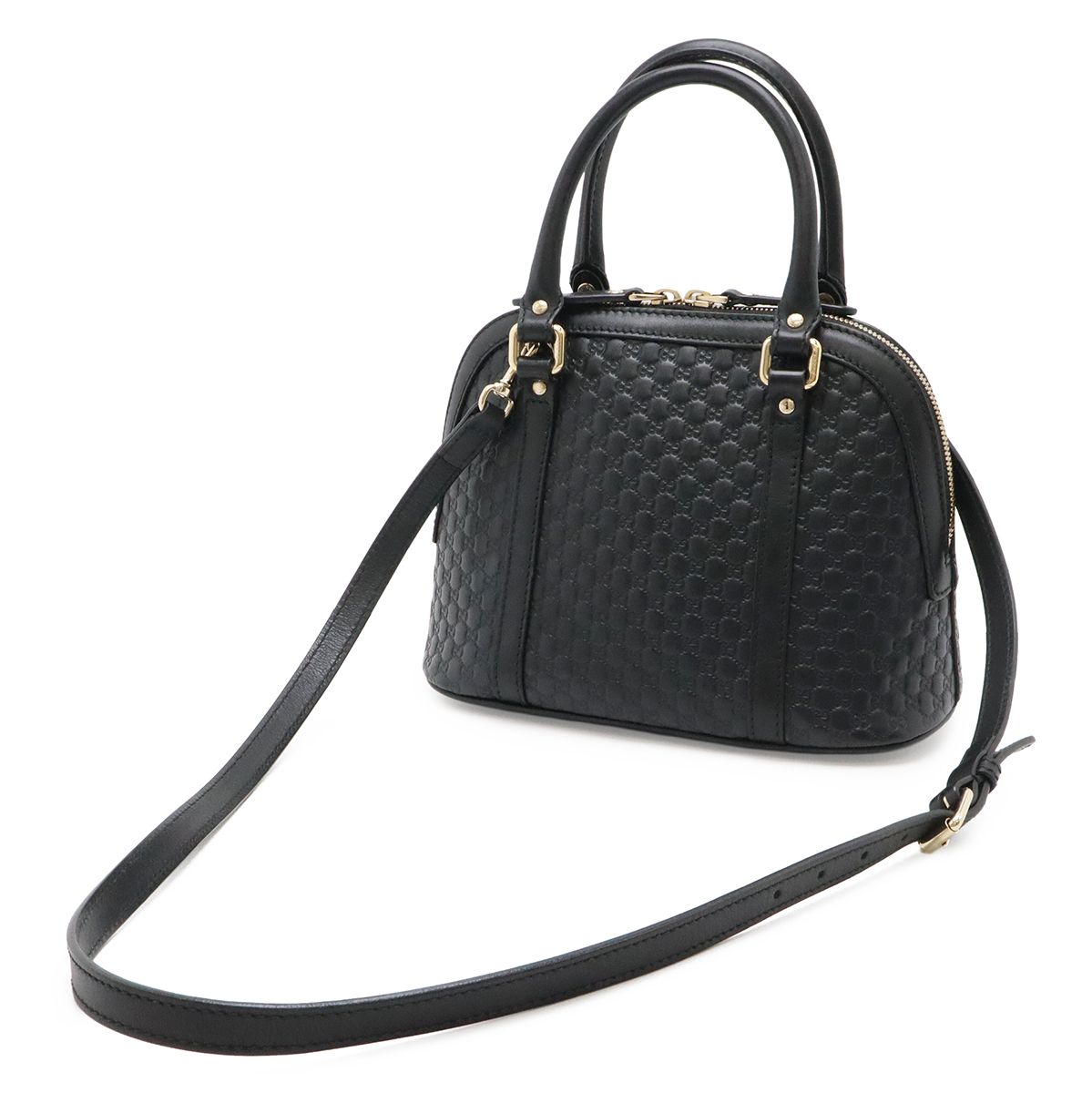 Gucci Micro Guccissima Mini Bag 2-Way Leather Black Gold — view 2
