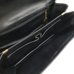 Celine Vintage Ribbon Shoulder Bag Leather Black Gold — view 6