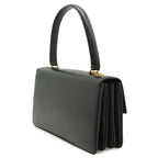 Celine Vintage Ribbon Shoulder Bag Leather Black Gold — view 2