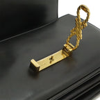 Celine Vintage Ribbon Shoulder Bag Leather Black Gold — view 8