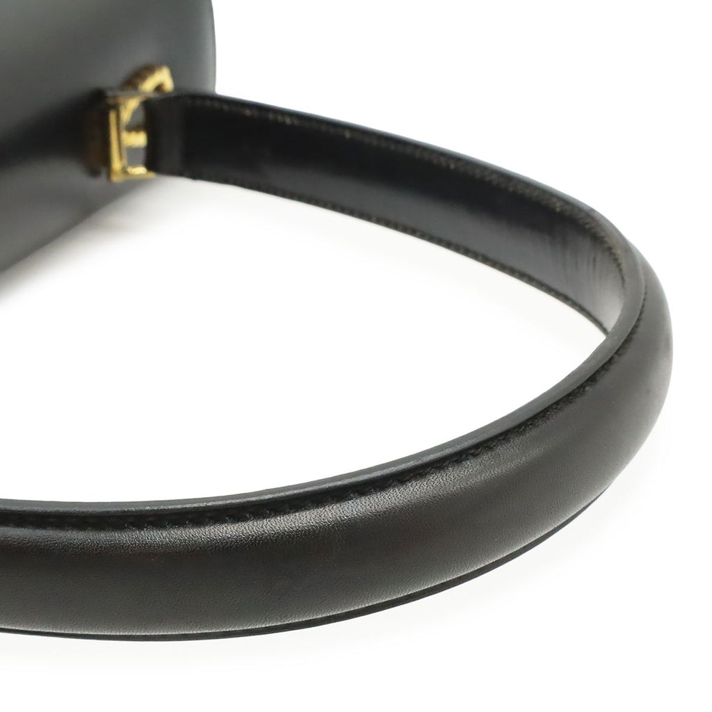 Celine Vintage Ribbon Shoulder Bag Leather Black Gold — view 4