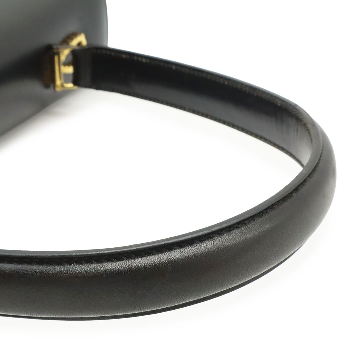 Celine Vintage Ribbon Shoulder Bag Leather Black Gold — view 4