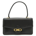 Celine Vintage Ribbon Shoulder Bag Leather Black Gold