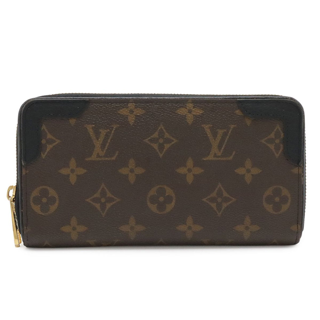 Louis Vuitton Monogram Zippy Wallet Retiro Zip Around Noir Black