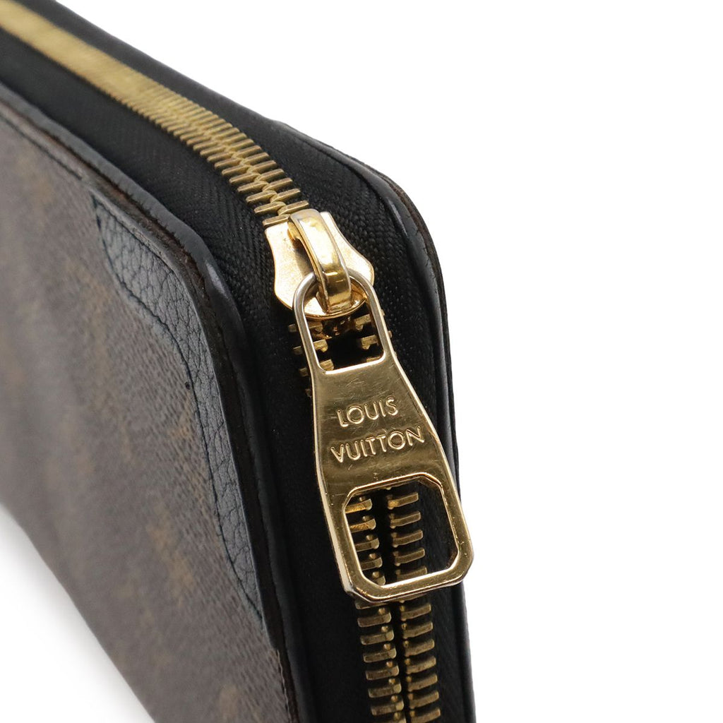 Louis Vuitton Monogram Zippy Wallet Retiro Zip Around Noir Black — view 4