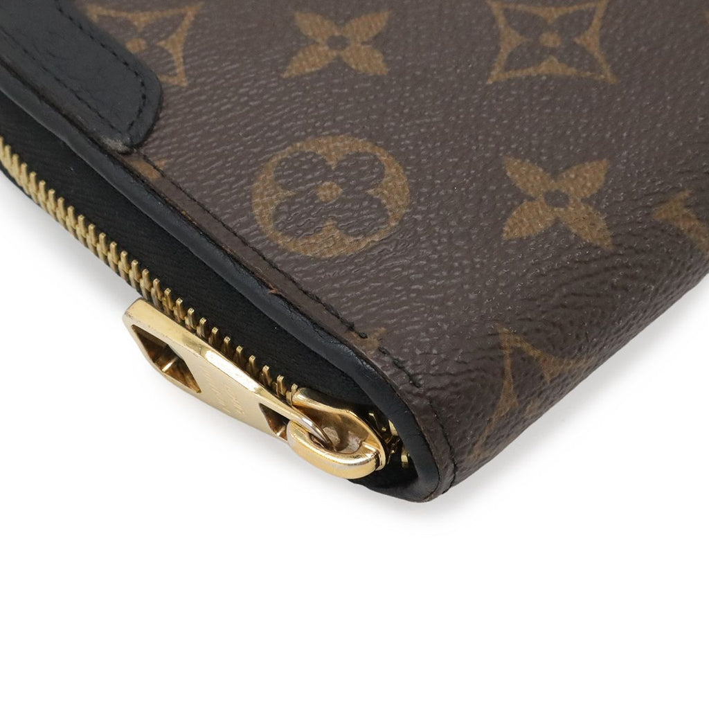 Louis Vuitton Monogram Zippy Wallet Retiro Zip Around Noir Black — view 3