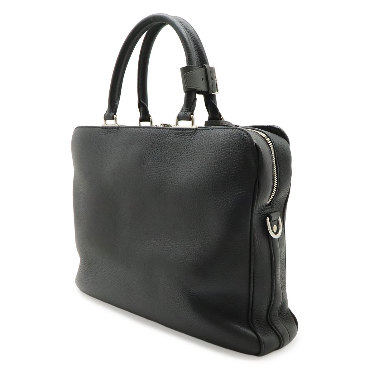 Louis Vuitton Alma Briefcase MM Business Taurillon Leather Noir Black Shoulder — view 2