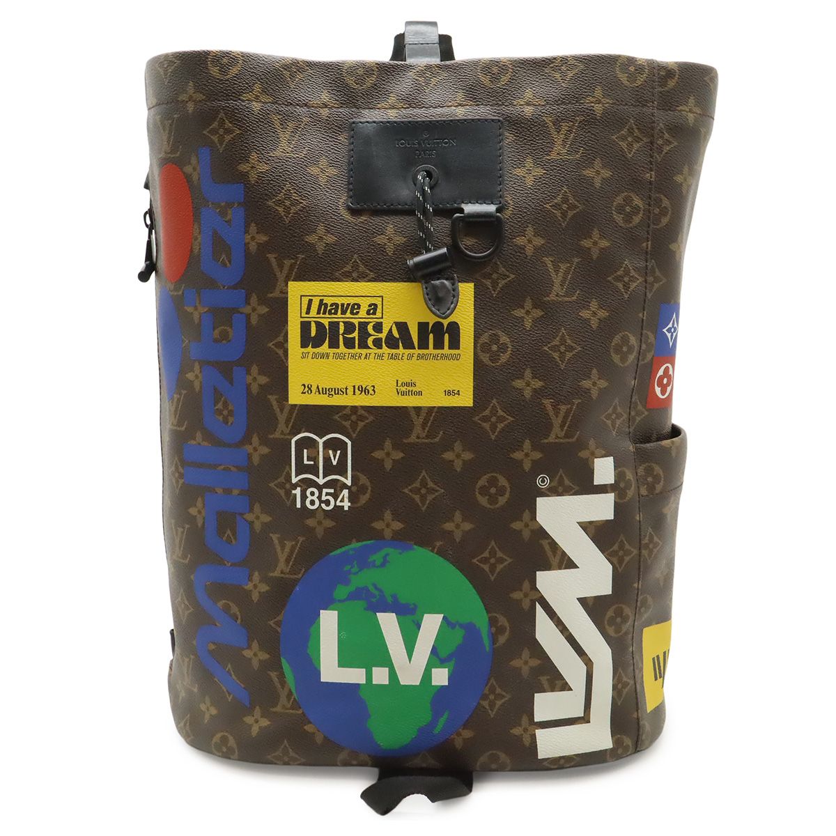 Louis Vuitton Monogram Logo Story Chalk Backpack Drawstring