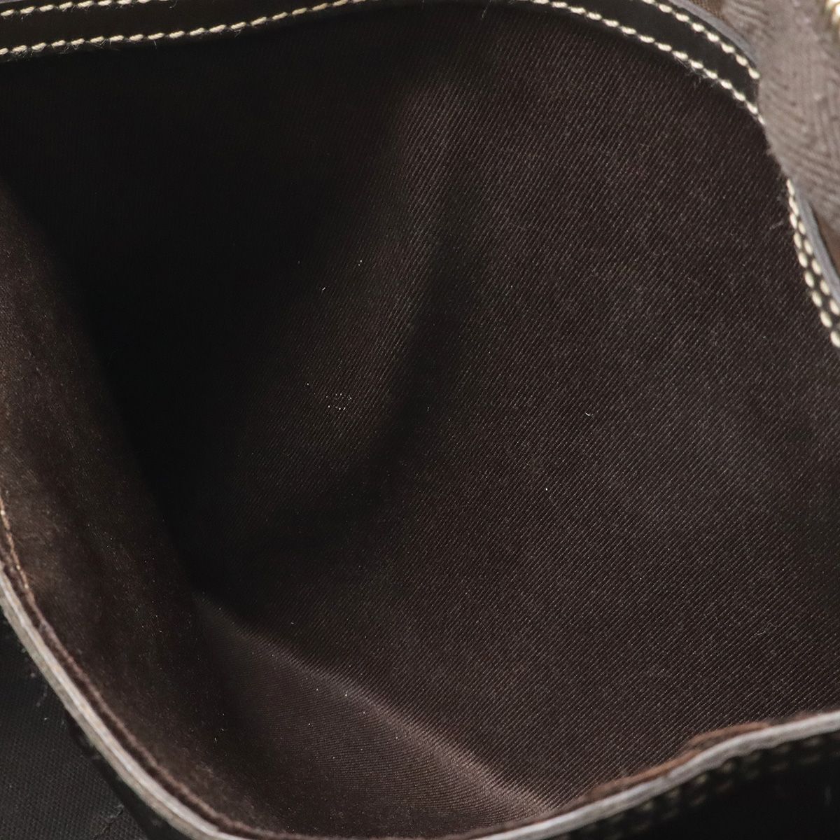 Gucci GG Supreme Mini Boston Bag 2-Way Patent Leather Khaki Beige Dark Brown — view 9