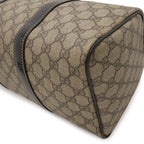 Gucci GG Supreme Mini Boston Bag 2-Way Patent Leather Khaki Beige Dark Brown — view 3