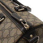 Gucci GG Supreme Mini Boston Bag 2-Way Patent Leather Khaki Beige Dark Brown — view 4