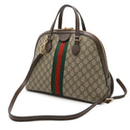 Gucci Ophidia GG Supreme Top Handle 2-Way Shoulder Bag Leather Beige Mocha Brown — view 2