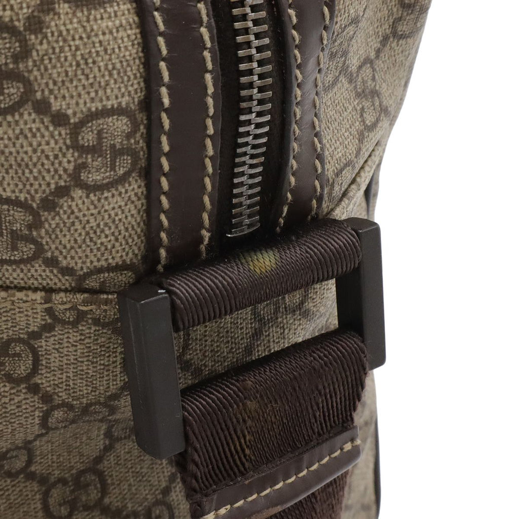 Gucci GG Supreme Interlocking Shoulder Bag 2-Way Leather Khaki Beige Dark Brown — view 6