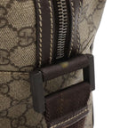 Gucci GG Supreme Interlocking Shoulder Bag 2-Way Leather Khaki Beige Dark Brown — view 6