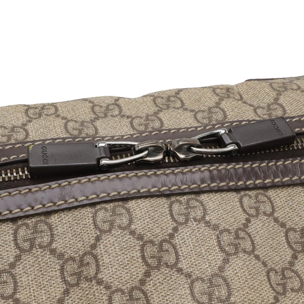 Gucci GG Supreme Interlocking Shoulder Bag 2-Way Leather Khaki Beige Dark Brown — view 5