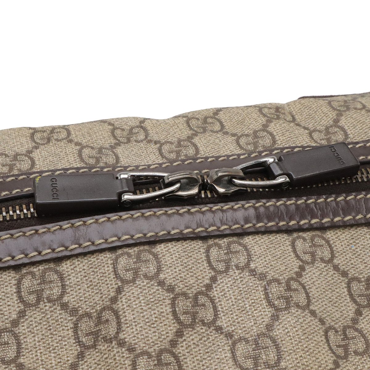 Gucci GG Supreme Interlocking Shoulder Bag 2-Way Leather Khaki Beige Dark Brown — view 5