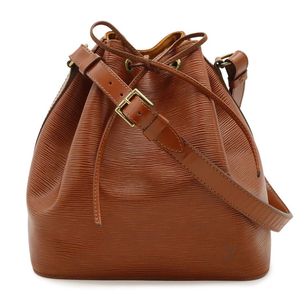 Louis Vuitton Epi Petit Noe Drawstring Shoulder Bag Semi Kenya Brown