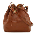 Louis Vuitton Epi Petit Noe Drawstring Shoulder Bag Semi Kenya Brown